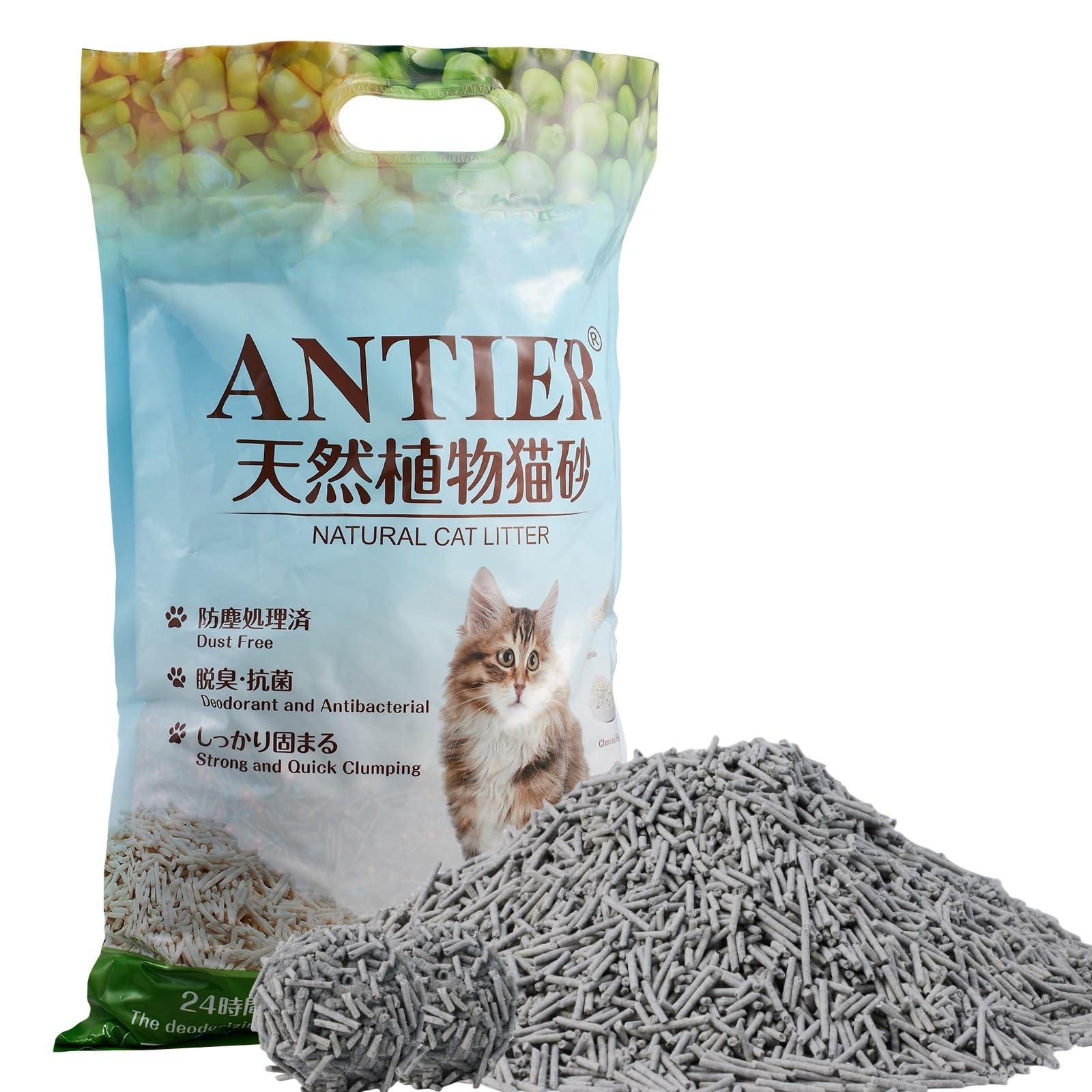 Amazon | ANTIER純植物性の猫砂独自の革新！純豆腐猫砂おから特製木炭